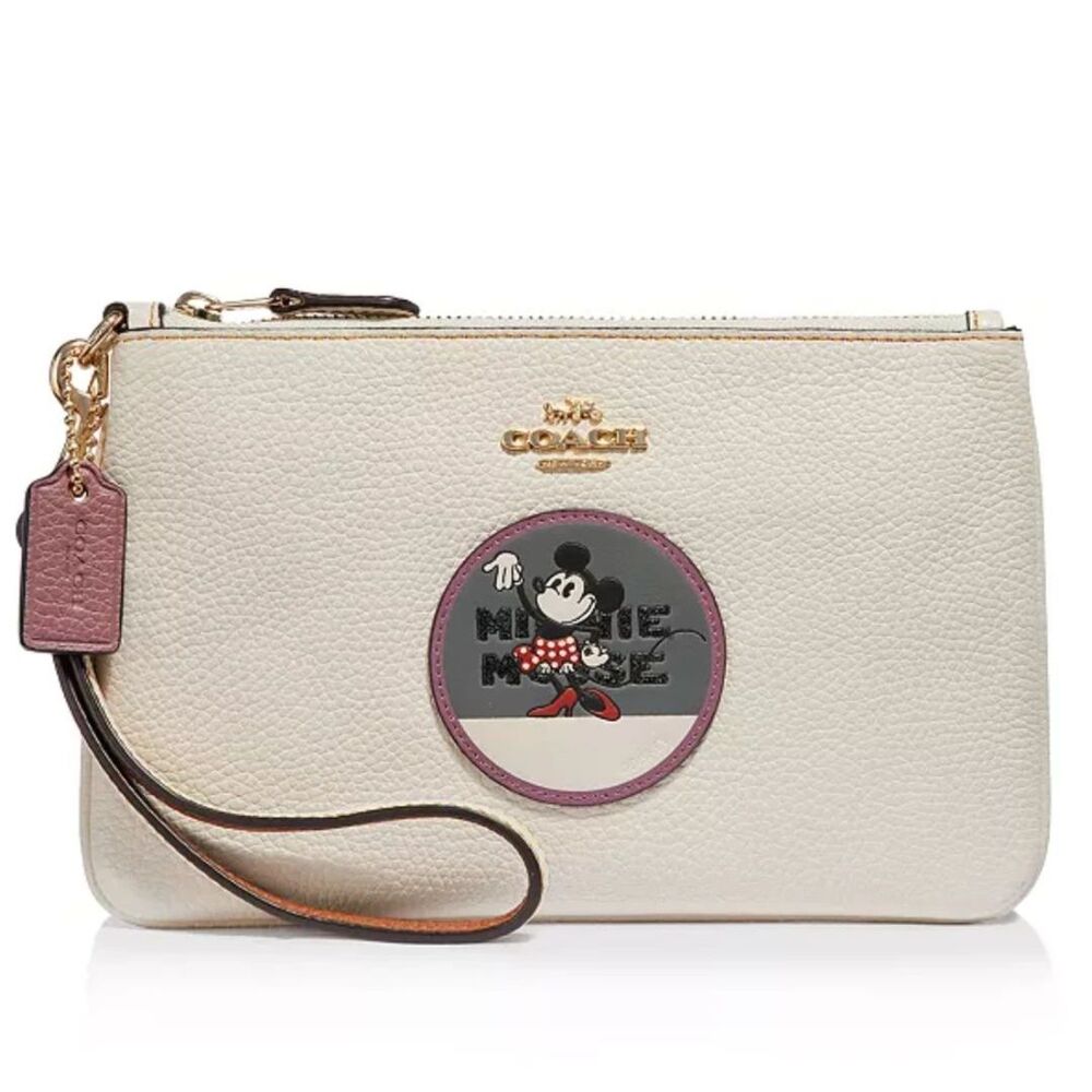 Disney x Coach Minnie Mouse Small Patch Wristlet EUC